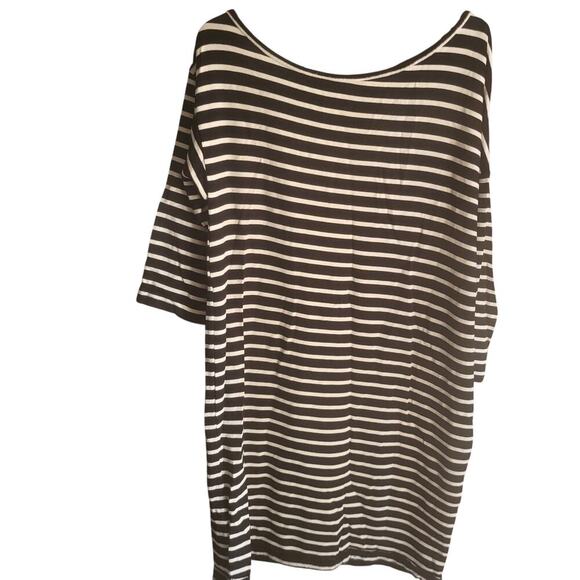 NWT $158 Splendid black and white striped dress Med basic capsule wardrobe - Picture 2 of 6
